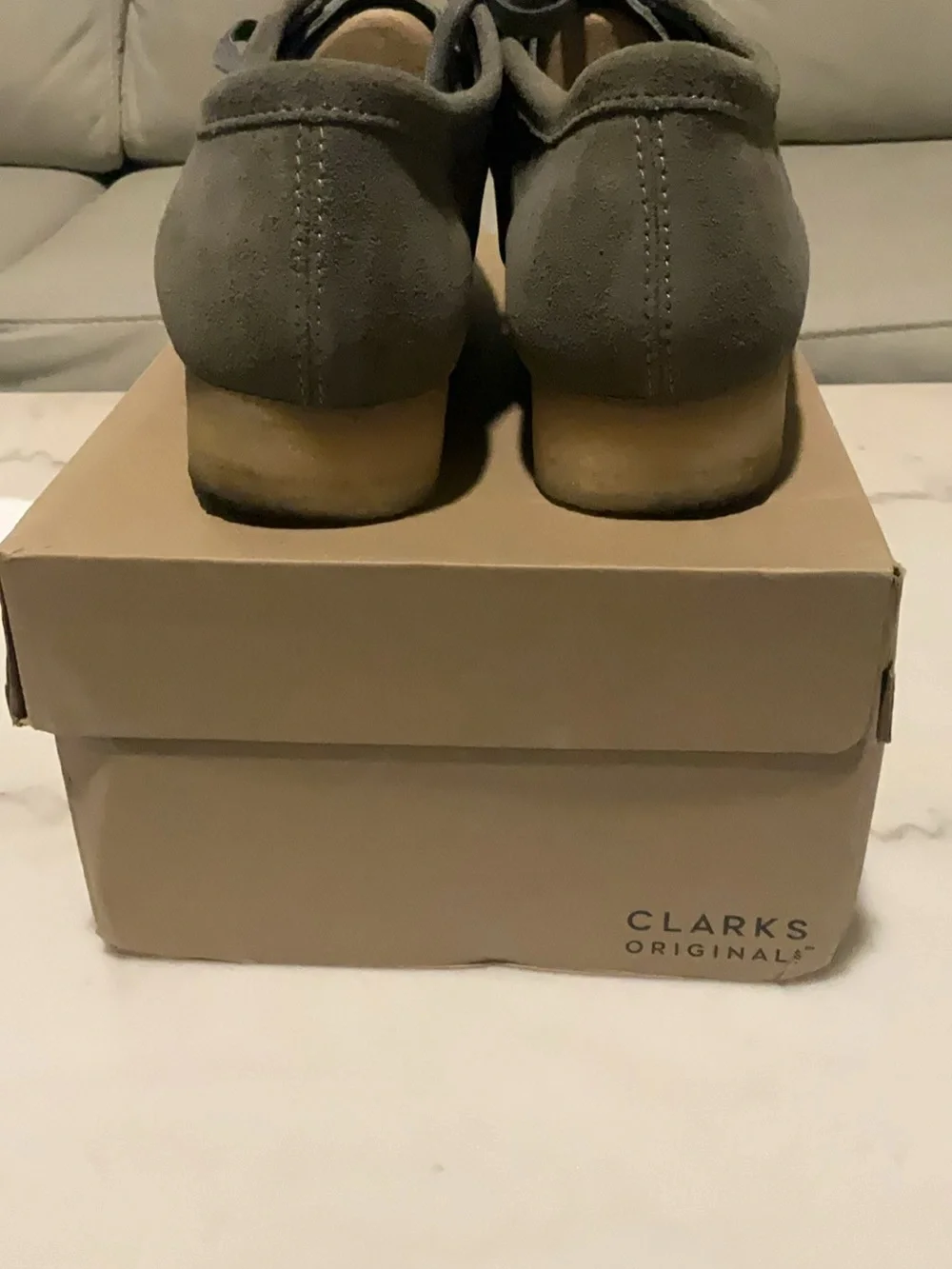 Men’s Grey Suede Wallabee Clark Lace-Up Shoes